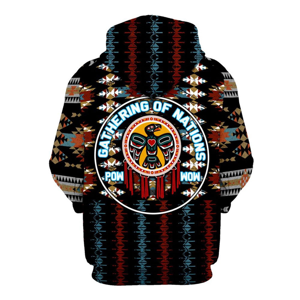 Native American Eagle Gathering Of Nations All Over Print Hoodie, Native American Hoodie, 3D Native American Hoodie