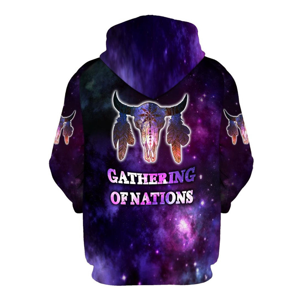 Native American Gathering Of Nations Buffalo All Over Print Hoodie, Native American Hoodie, 3D Native American Hoodie