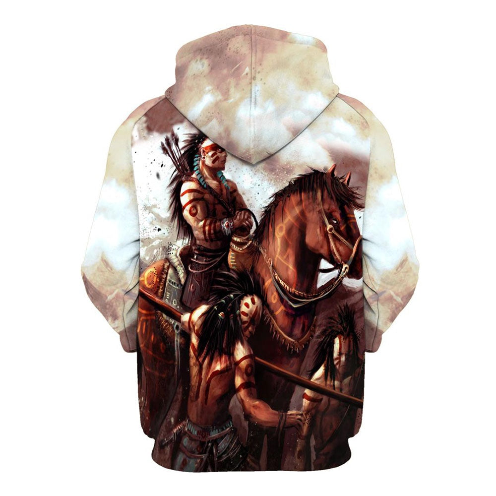 Native American The Fight All Over Print Hoodie, Native American Hoodie, 3D Native American Hoodie