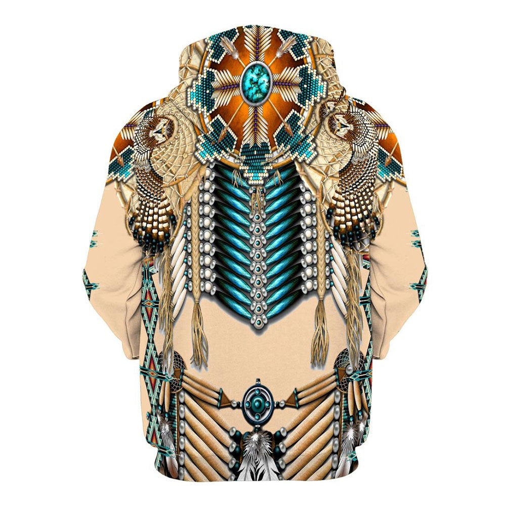 Native American Vignette All Over Print Hoodie, Native American Hoodie, 3D Native American Hoodie