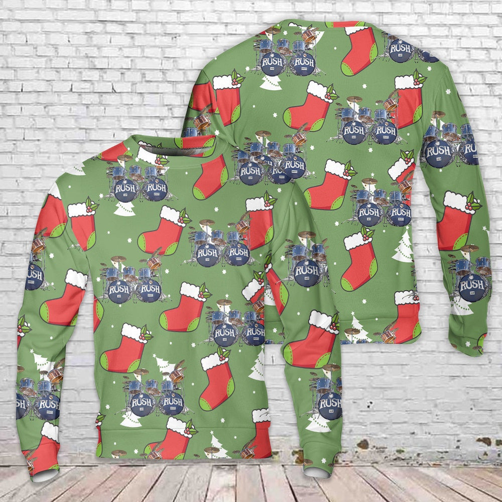 Neil Pearts Original RUSH Drum Set Christmas Sweater, Christmas Ugly Sweater, Sweater Xmas, Ugly Sweater