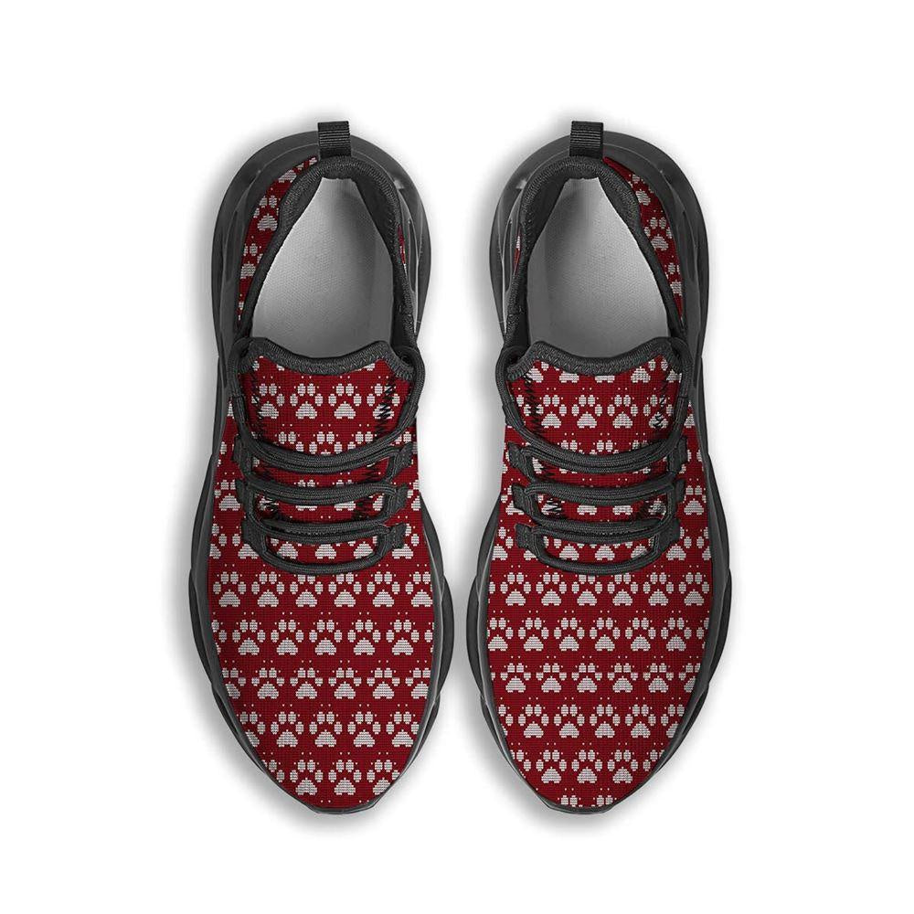 Paw Knitted Christmas Print Pattern Black Max Soul Shoes, Christmas Sneakers, Christmas Shoes, Christmas Clunky Sneaker