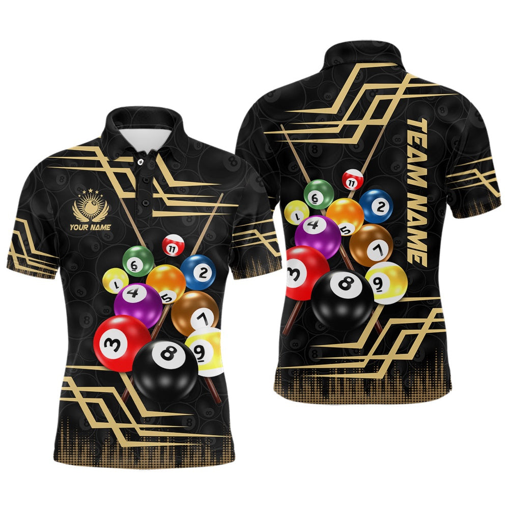 Personalized 3D Billiard Balls Polo Shirts Custom Billiards Outfit Idea For Team, Billiard Team Polo Shirts