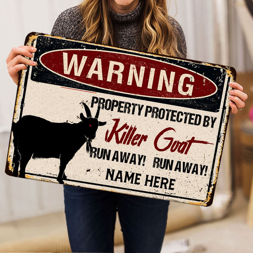 Personalized Goat Welcome Doormat, warning goat farm animal halloween Welcome Doormat, Custom Name Pets Home Decor Door Mat