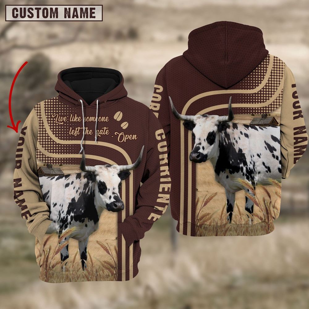 Personalized Name Corriente Cattle Hoodie TT15, Farmer Hoodie, Custom Farm Shirts, Farmer T Shirt