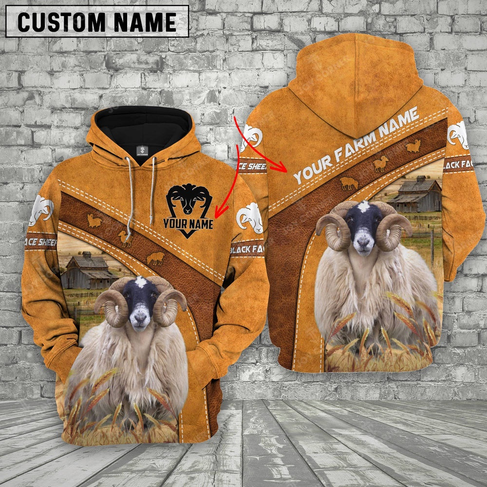 Personalized Name Farm Black Face Sheep 3D Hoodie, Farmer Hoodie, Custom Farm Shirts, Farmer T Shirt