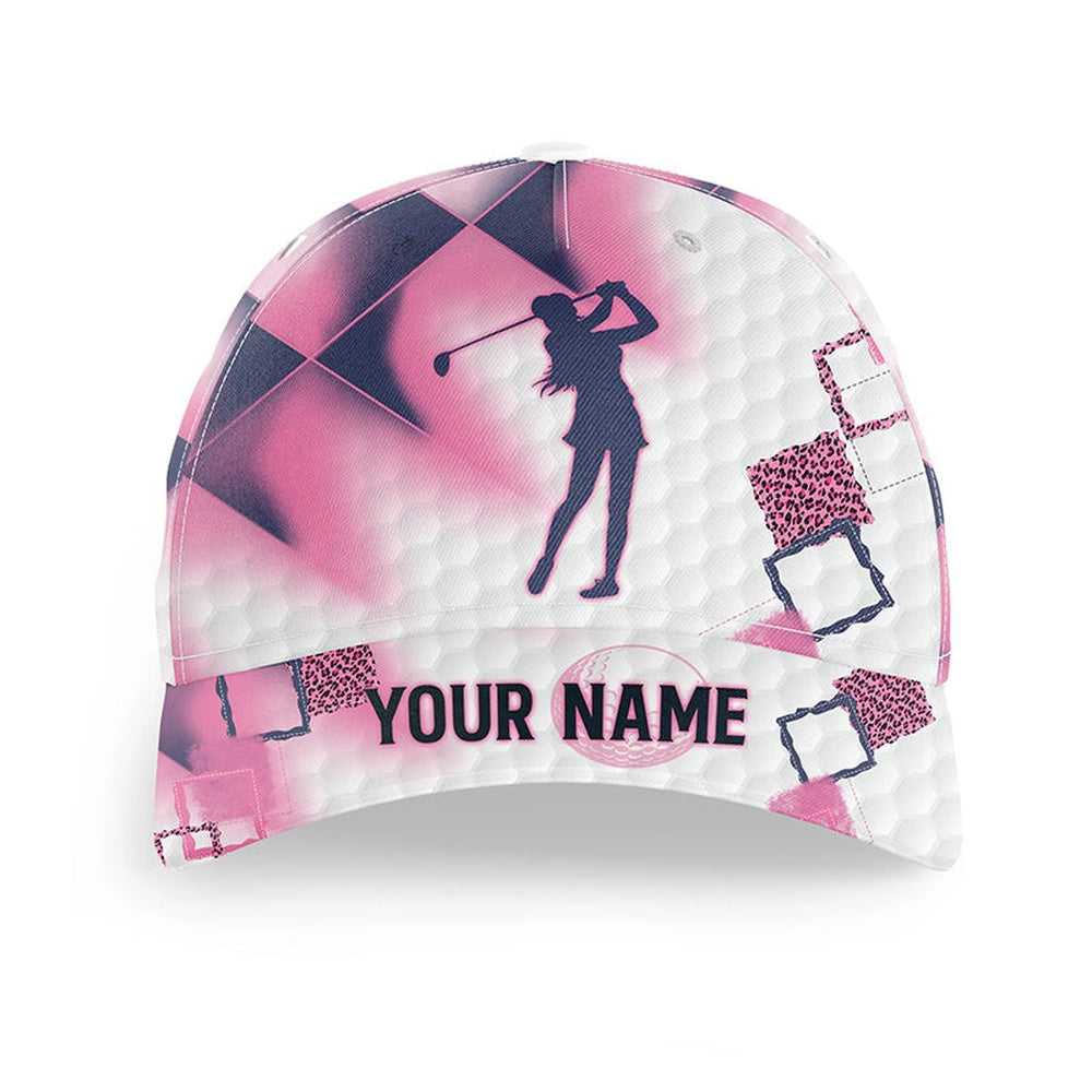 Pink Golf Hat For Women Custom Name Golf Cap Hat, Gift For Golf Lovers, Golf Baseball Cap
