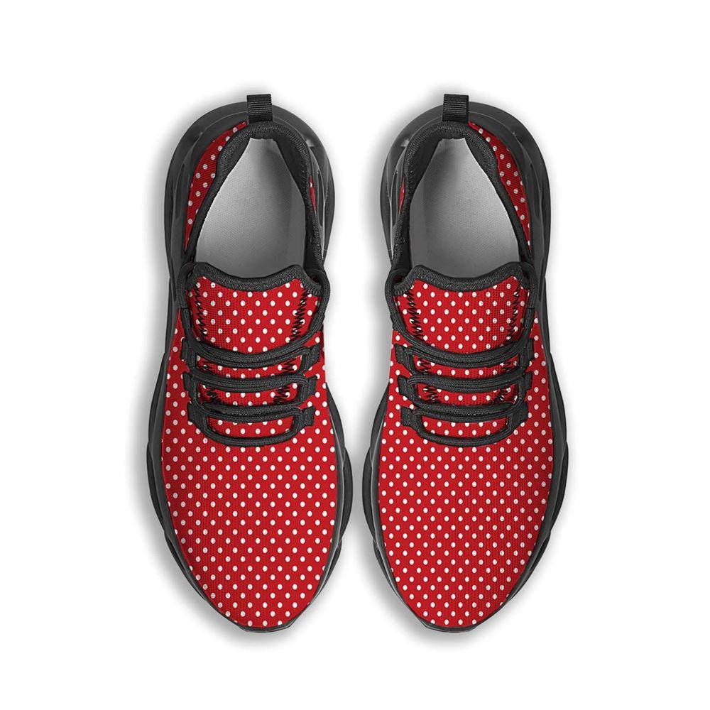 Polka Dot Christmas Print Pattern Black Max Soul Shoes, Christmas Sneakers, Christmas Shoes, Christmas Clunky Sneaker