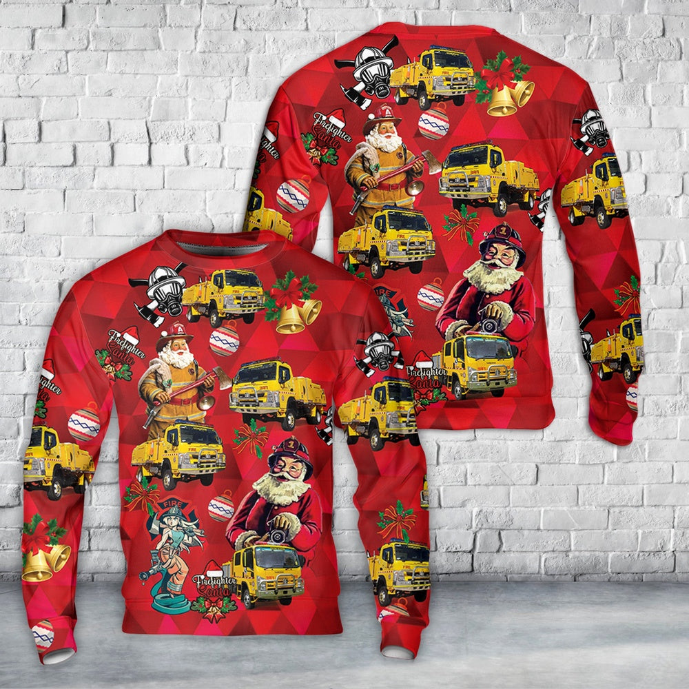 Queensland Rural Fire Service Fleet Christmas Long Sleeve Shirt, Christmas Ugly Sweater, Sweater Xmas, Ugly Sweater