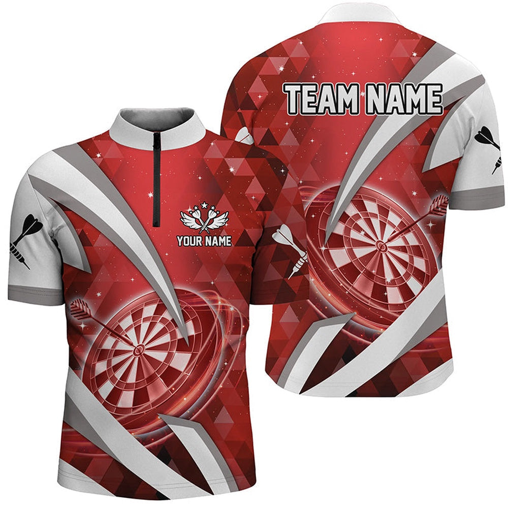 Red Jerseys Darts Board 3D Men Darts Jersey Shirts Custom Team League Darts Shirt, Darts Team Jersey Shirt