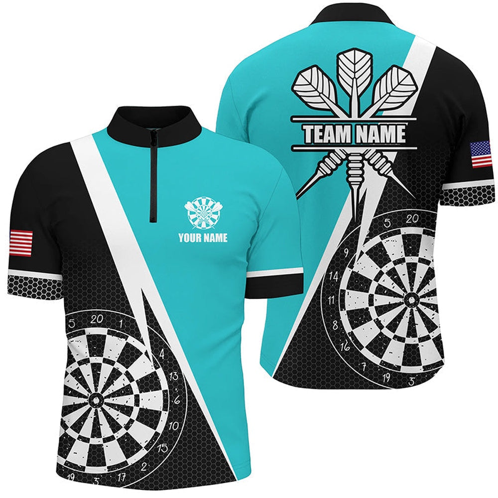 Retro Darts Board Men Darts Jerseys Shirts Custom Darts Team Jersey Uniform Turquois, Darts Team Jersey Shirt