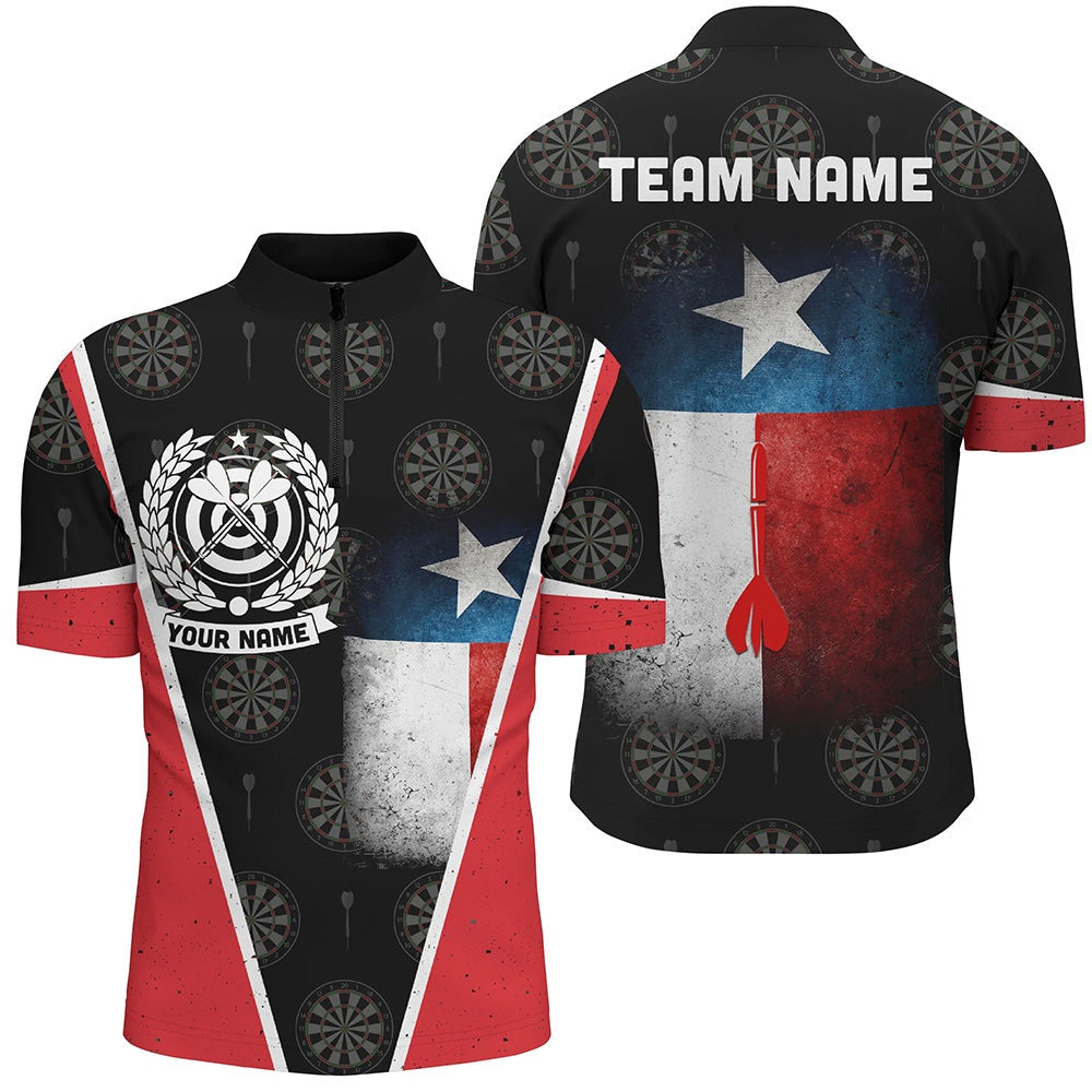 Retro Texas Flag Darts Jersey Shirt Custom Patriotic Darts Shirt For Men Dart Jersey, Darts Team Jersey Shirt