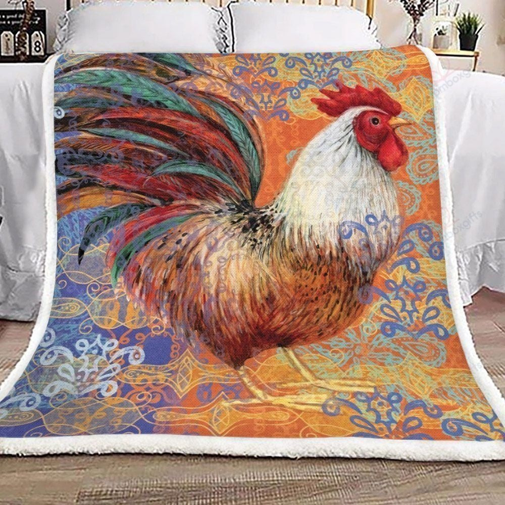 Rooster Chickens Mandala Pattern Blanket, Farm Blanket, Farm Animal Blanket