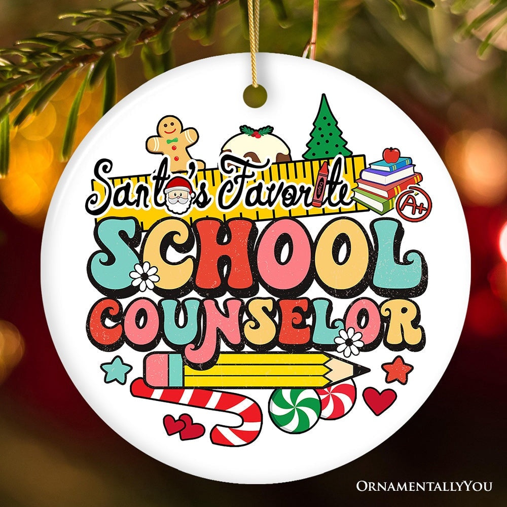 Santa’s Favorite School Counselor Handcrafted Christmas Ornament, Guidance Counselor Appreciation Gift, Christmas Ornament