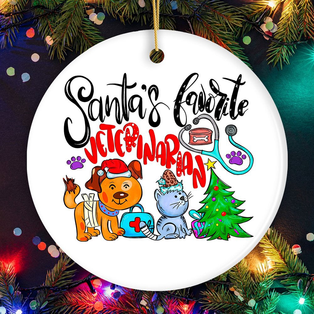 Santa’s Favorite Veterinarian Christmas Ornament, Veterinary Holiday Appreciation Gift, Christmas Ornament