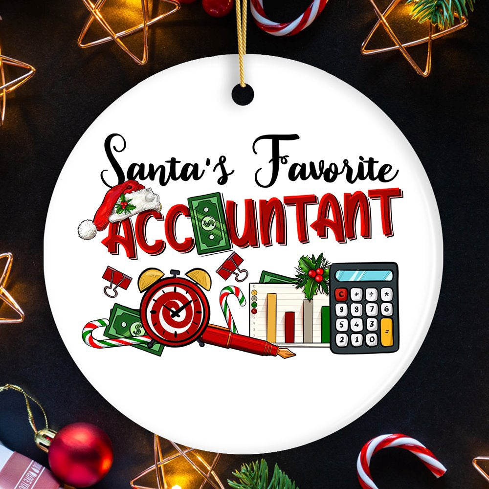 Santas Favorite Accountant Christmas Ornament, Tax Bookkeeper and CPA Gift, Christmas Ornament