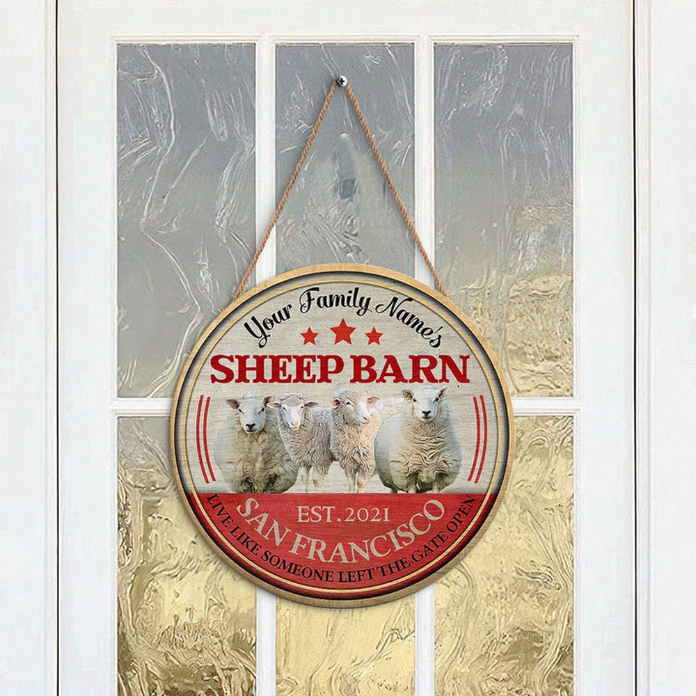 Sheep Live Like Someone Left The Gate Open Custom Happy Halloween Wooden Sign, Farm Wood Sign, Farm House Wood Signs