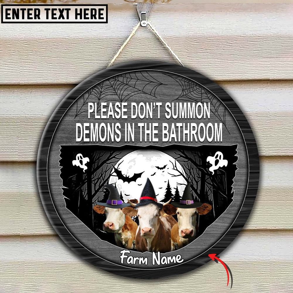 Simmental Little Halloween Custom Name Wooden Sign, Farm Wood Sign, Farm House Wood Signs