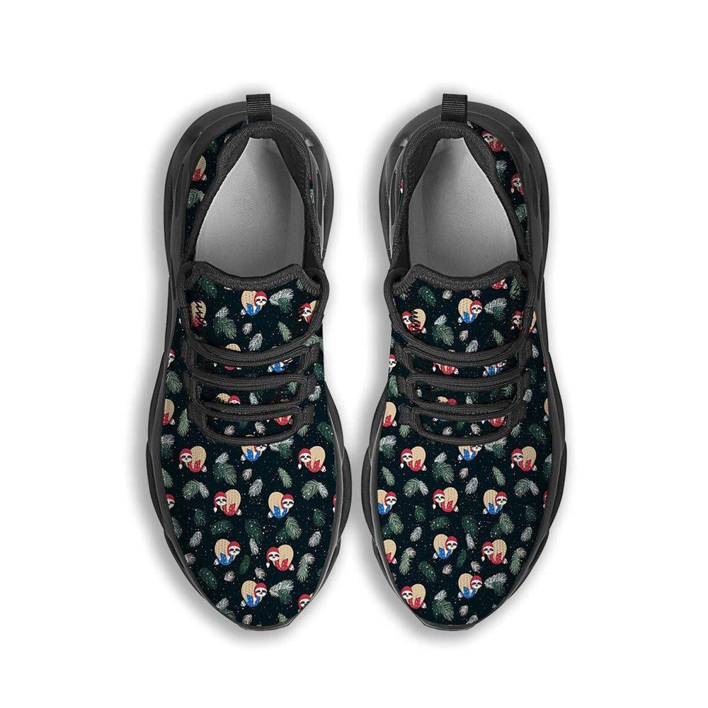 Sloths Sleeping Christmas Print Pattern Black Max Soul Shoes, Christmas Sneakers, Christmas Shoes, Christmas Clunky Sneaker