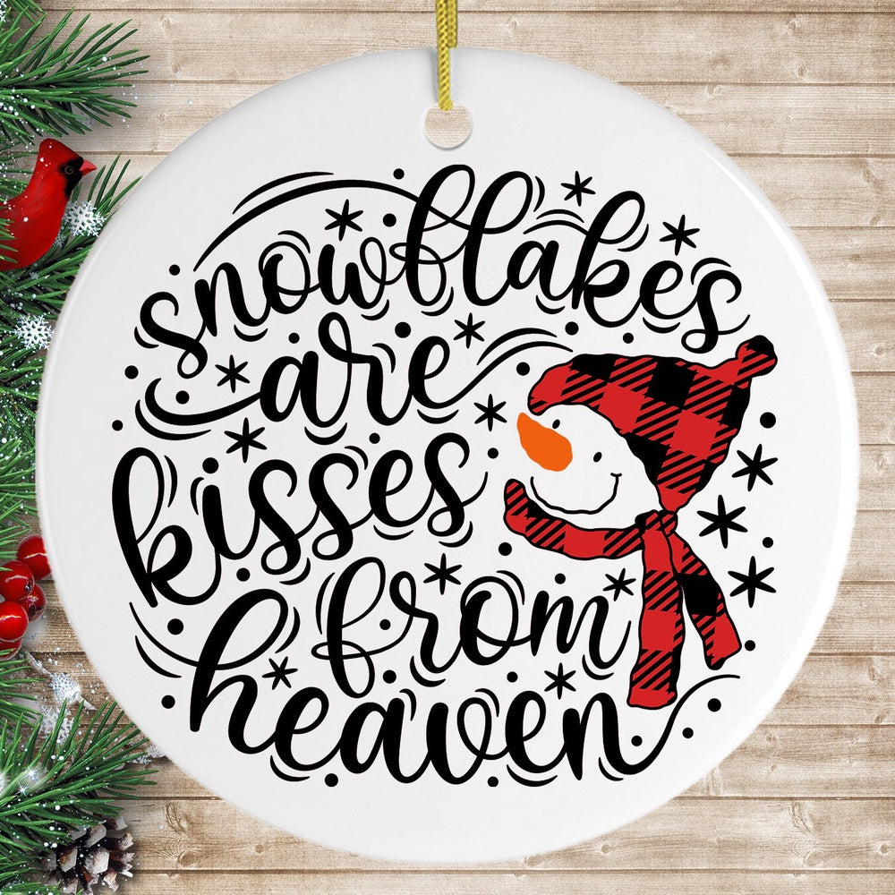 Snowflakes are Kisses from Heaven Christmas Ornament, Christmas Ornament