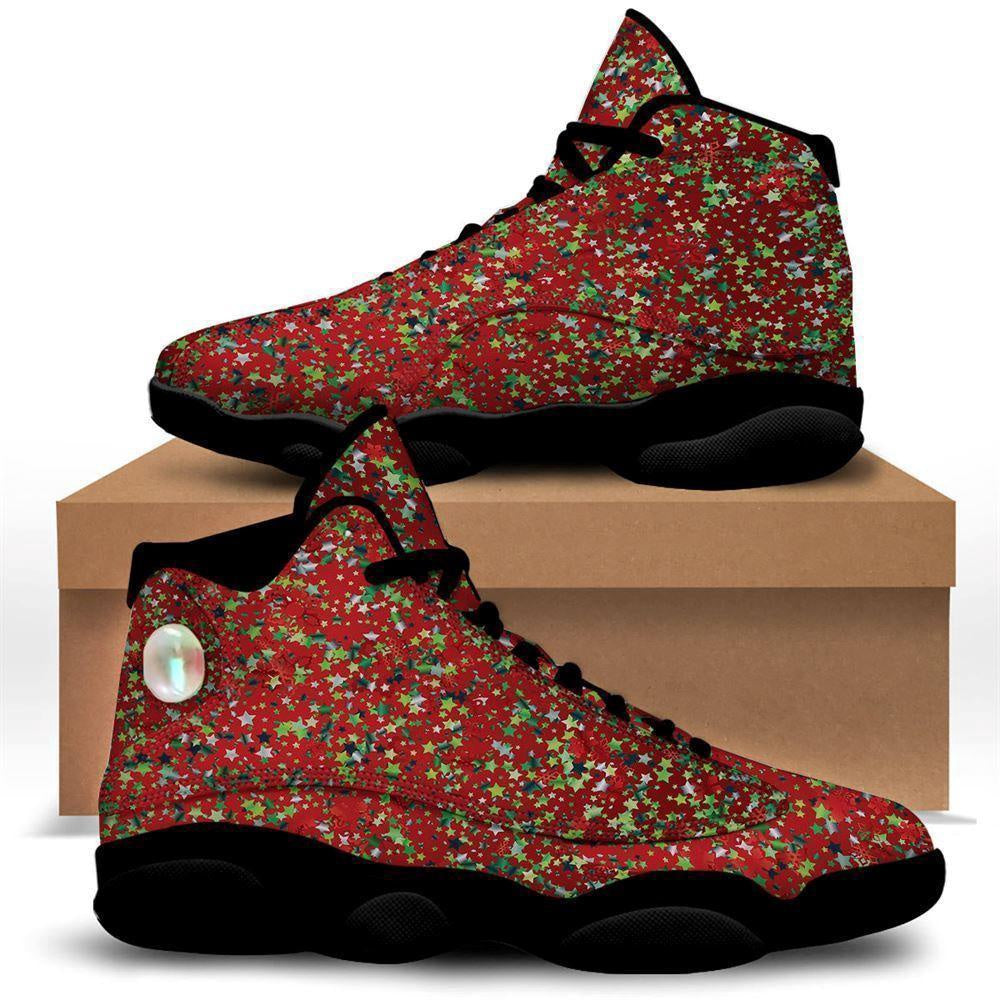 Sparkle Christmas Print Basketball Shoes, Christmas Basketball Shoes, Christmas Shoes