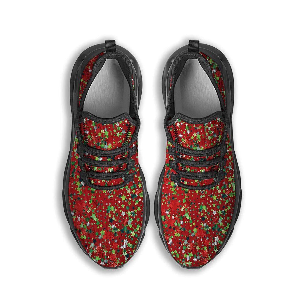 Sparkle Christmas Print Black Max Soul Shoes, Christmas Sneakers, Christmas Shoes, Christmas Clunky Sneaker