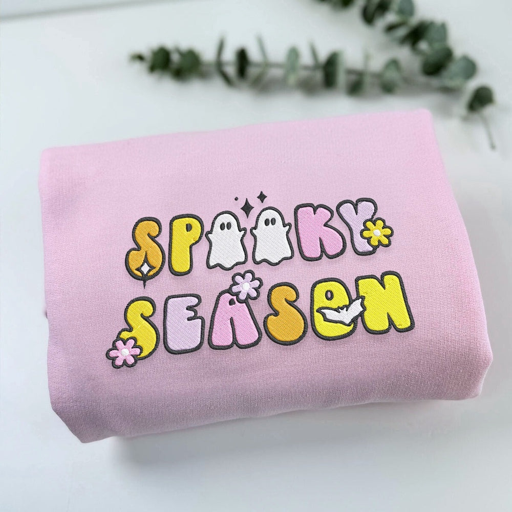 Spooky Season Sweatshirt, Embroidered Halloween Sweatshirt Womens, Christmas Embroidered, Christmas Gifts