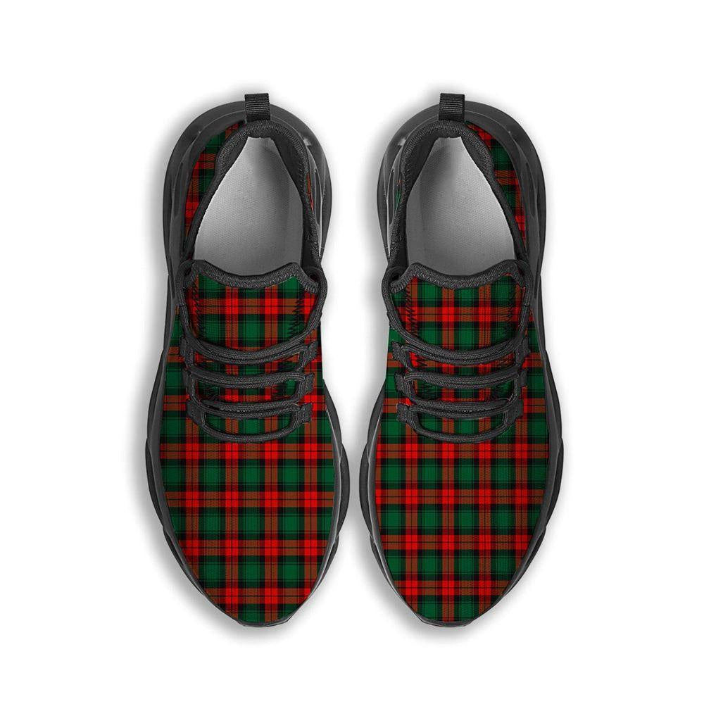 Tartan Christmas Print Pattern Black Max Soul Shoes, Christmas Sneakers, Christmas Shoes, Christmas Clunky Sneaker