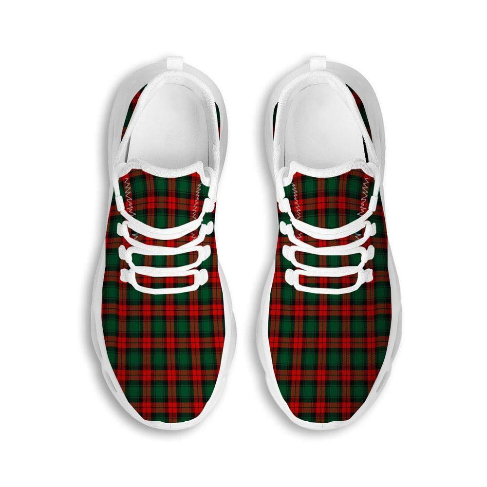 Tartan Christmas Print Pattern White Max Soul Shoes, Christmas Sneakers, Christmas Shoes, Christmas Clunky Sneaker