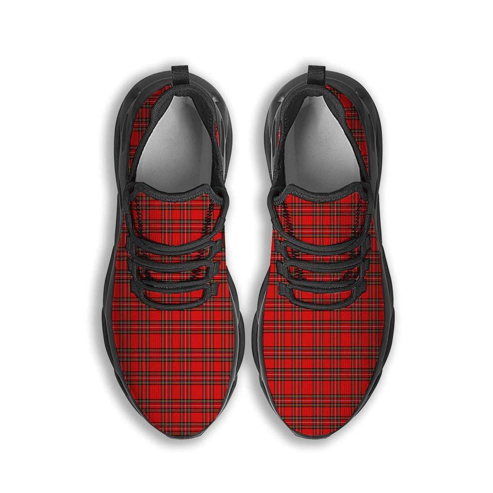 Tartan Christmas Scottish Print Pattern Black Max Soul Shoes, Christmas Sneakers, Christmas Shoes, Christmas Clunky Sneaker