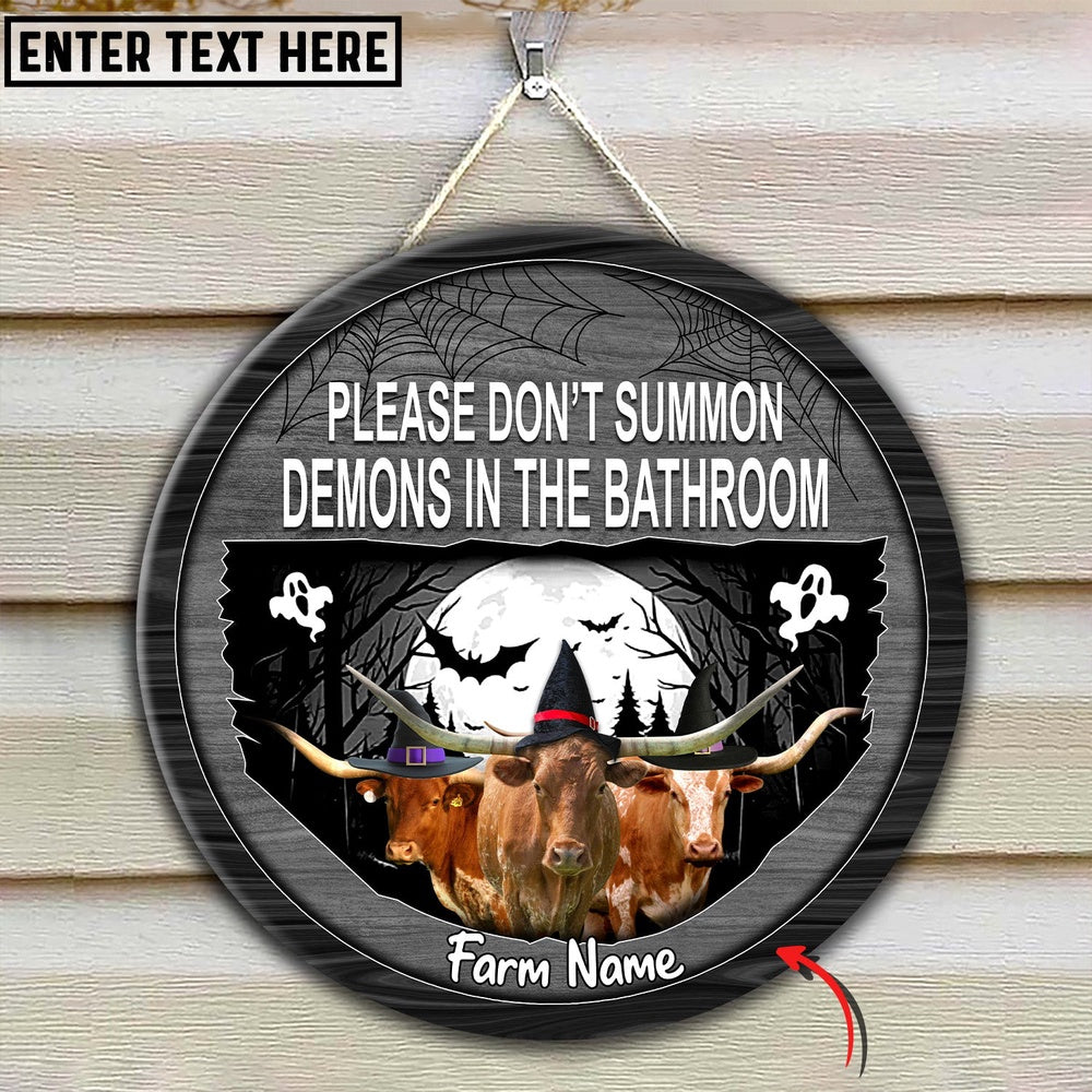 Texas Longhorn Little Halloween Custom Name Wooden Sign, Farm Wood Sign, Farm House Wood Signs