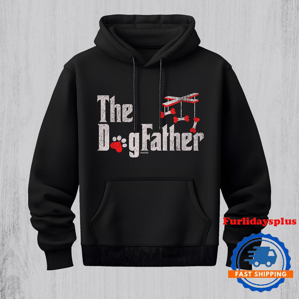 The DogFather Dog Dad Fathers Day Christmas Distressed Hoodie, Christmas T Shirt, Christmas Sweatshirt