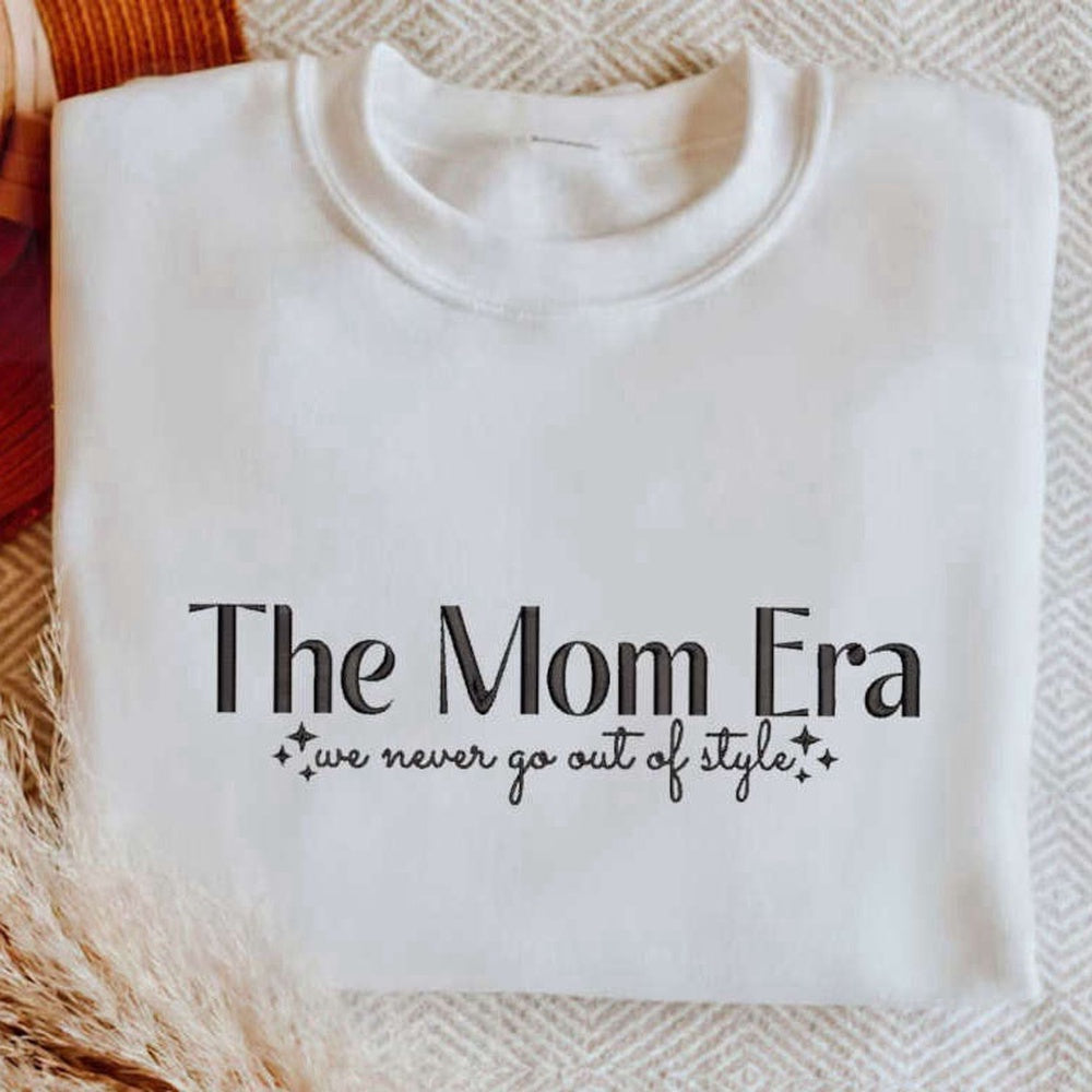 The Mom Era Embroidered Sweatshirt 2D Crewneck Sweatshirt For Men And Women, Christmas Embroidered, Christmas Gifts