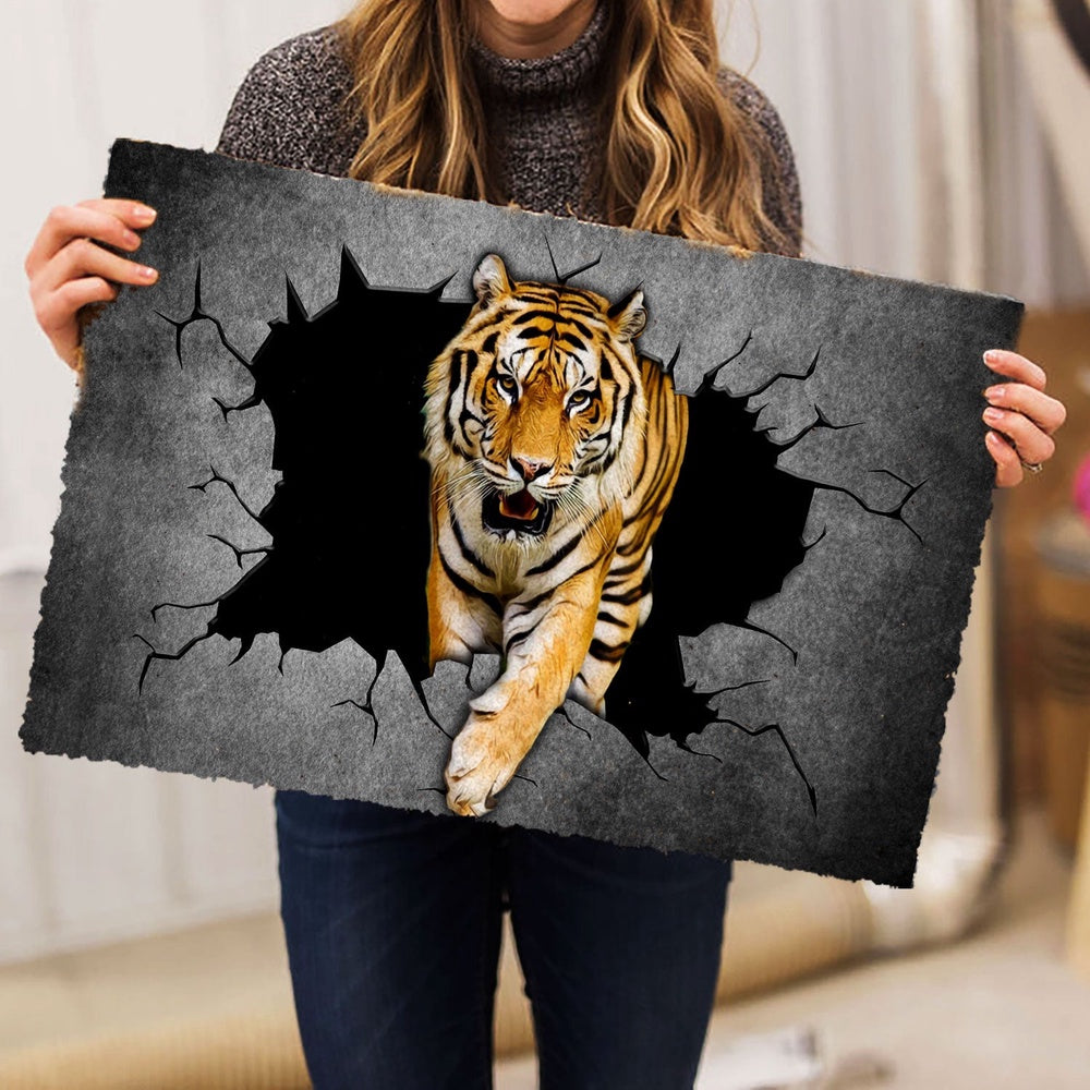 Tiger Welcome Doormat, Tiger Crack Pattern Welcome Doormat, Pets Home Decor Door Mat