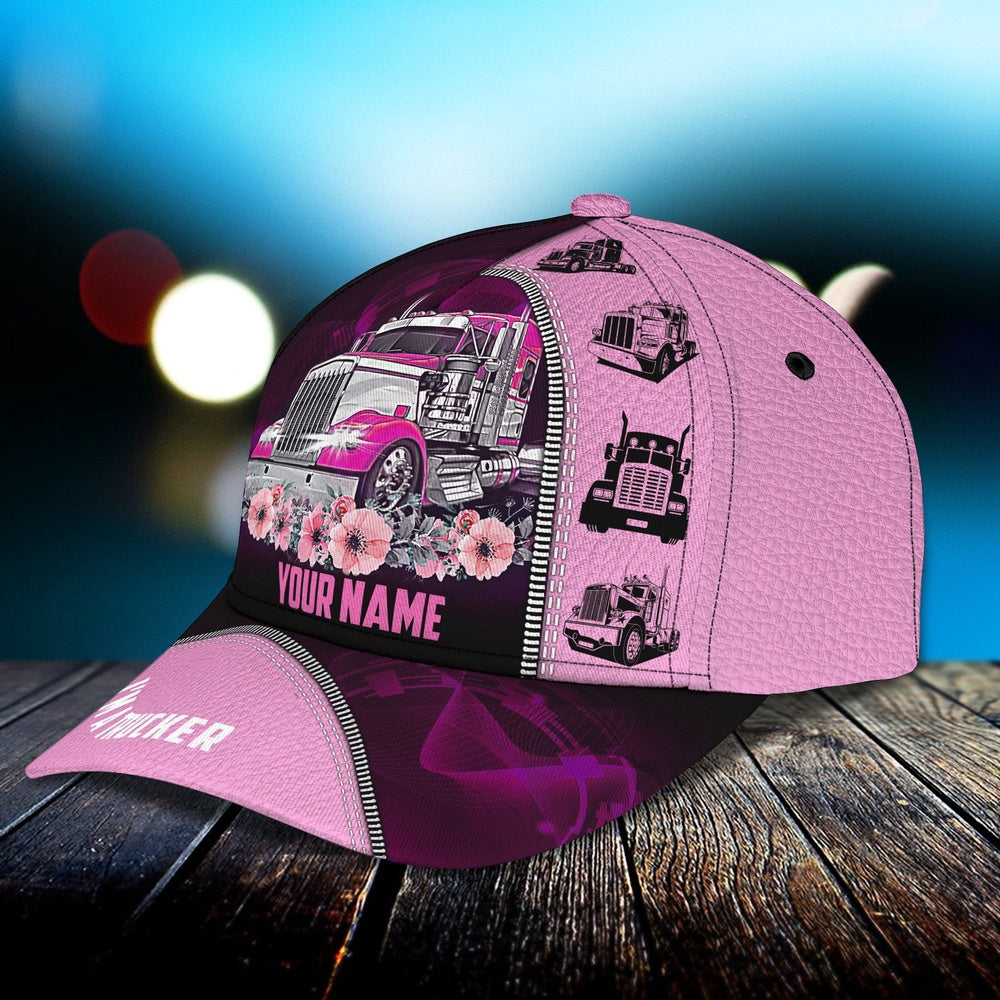 Trucker Girl Customized Name 3D Cap, Farmer Cap, Cap For Farmers, Best Farm Hat, Farm Use Hat