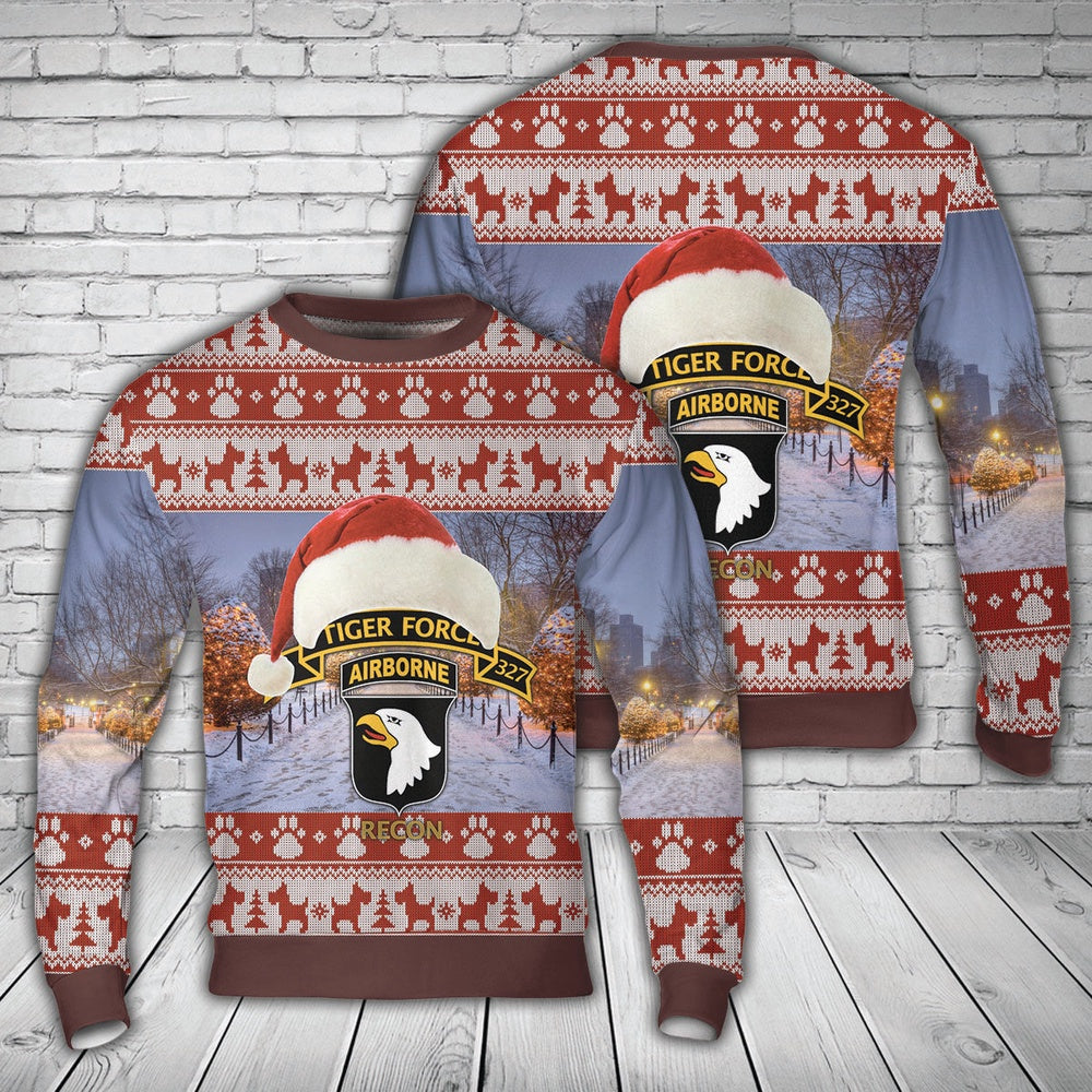 US Army 1-327 Airborne Infantry 'Tiger Force' LRRP - Vietnam War Christmas Sweater, Christmas Ugly Sweater, Sweater Xmas, Ugly Sweater