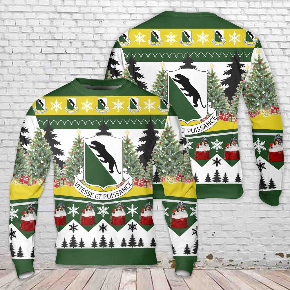 US Army 2nd BN, 2-69 AR Christmas AOP Knitted Sweater, Christmas Ugly Sweater, Sweater Xmas, Ugly Sweater