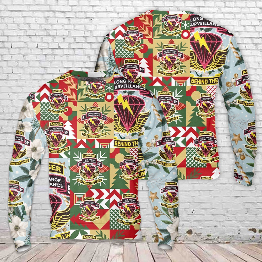 US Army 51st Infantry Regiment (Long Range Surveillance Company) Christmas Sweater, Christmas Ugly Sweater, Sweater Xmas, Ugly Sweater