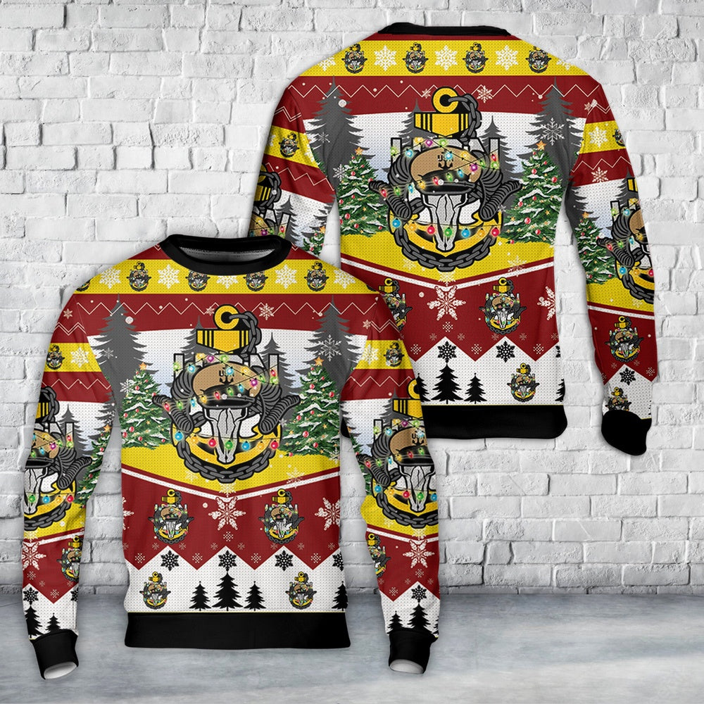 US Navy Chief with Goat Skull anchor Christmas Sweater, Christmas Ugly Sweater, Sweater Xmas, Ugly Sweater