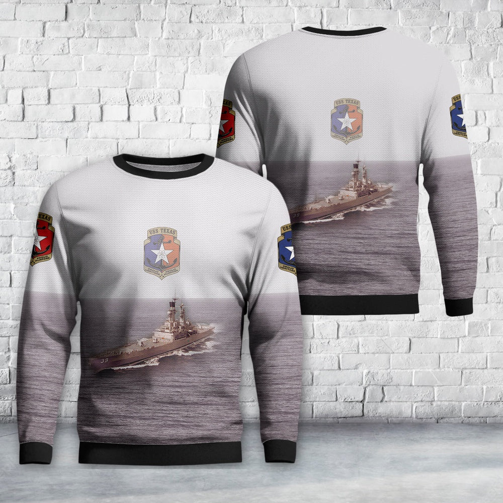 US Navy USS Texas (CGN-39) Christmas Sweater, Christmas Ugly Sweater, Sweater Xmas, Ugly Sweater