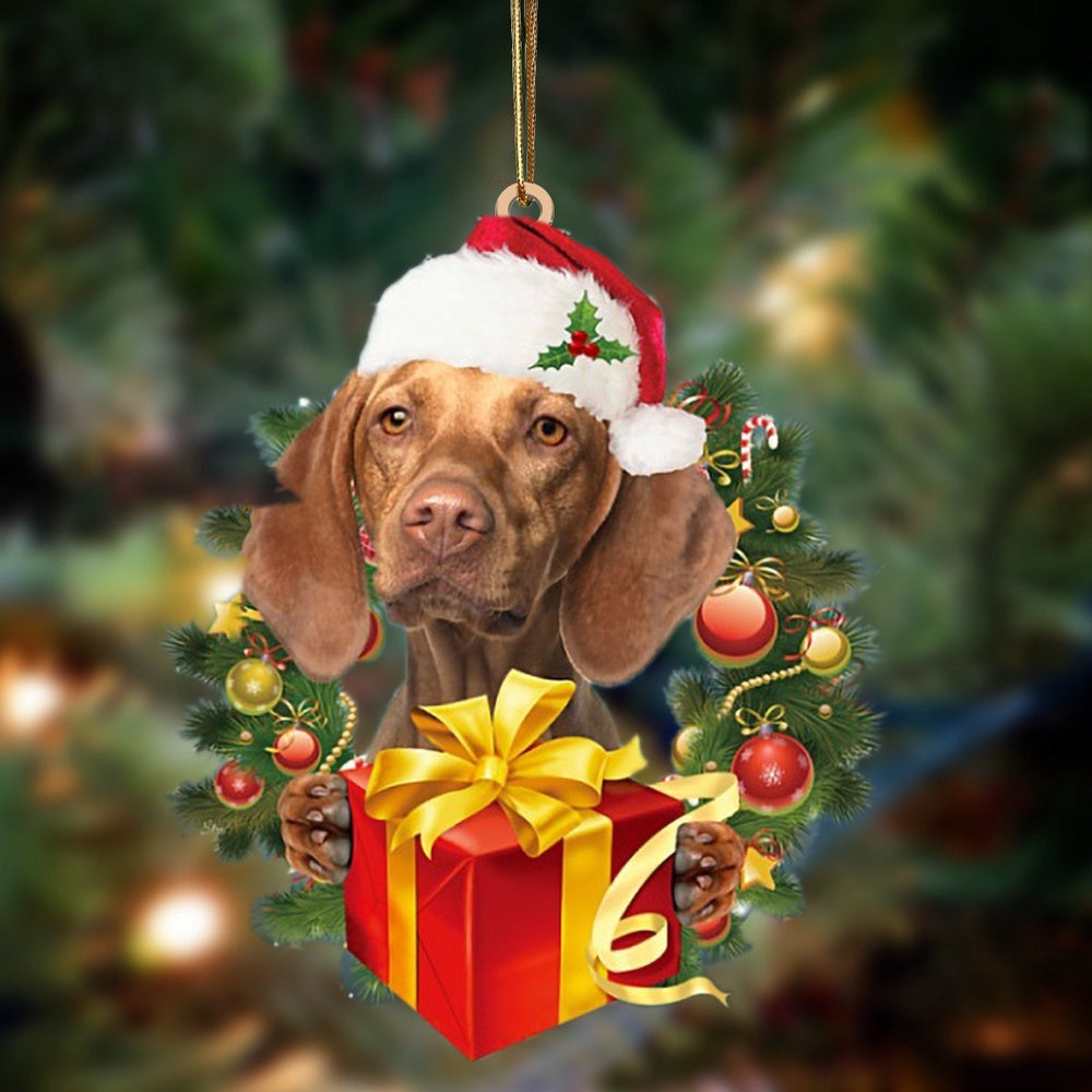 Vizsla Give Gifts Hanging Ornament, Flat Acrylic Dog Ornament, Ornament Gift Dog Lovers, Christmas Ornament