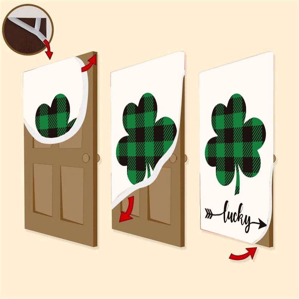 Welcome St Patrick's Day Shamrock Clover Door Cover, Patricks Day Home Door, Patrick Day Home Decor