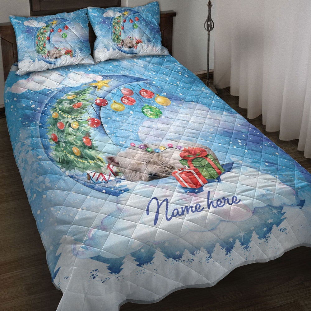 West Highland Sleeping On The Moonmas Tree Dog Bedding Set, Christmas Beddings, Xmas Bedding Sets