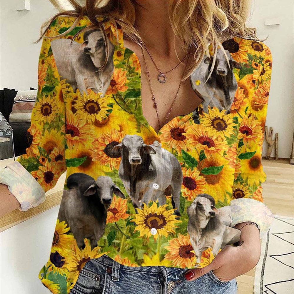 Women Casual Shirt, Sunflowers Brahman Casual Shirt, Casual Shirt, Casual Shirts For Women