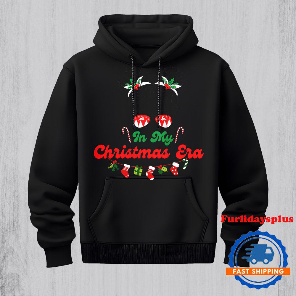 Womens In My Christmas Era Family Matching Merry Christmas bun girl Hoodie, Christmas T Shirt, Christmas Sweatshirt