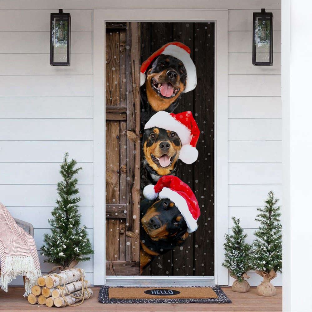 Adding Holiday Cheer A Rottweiler Christmas Door Cover Merry Christmas