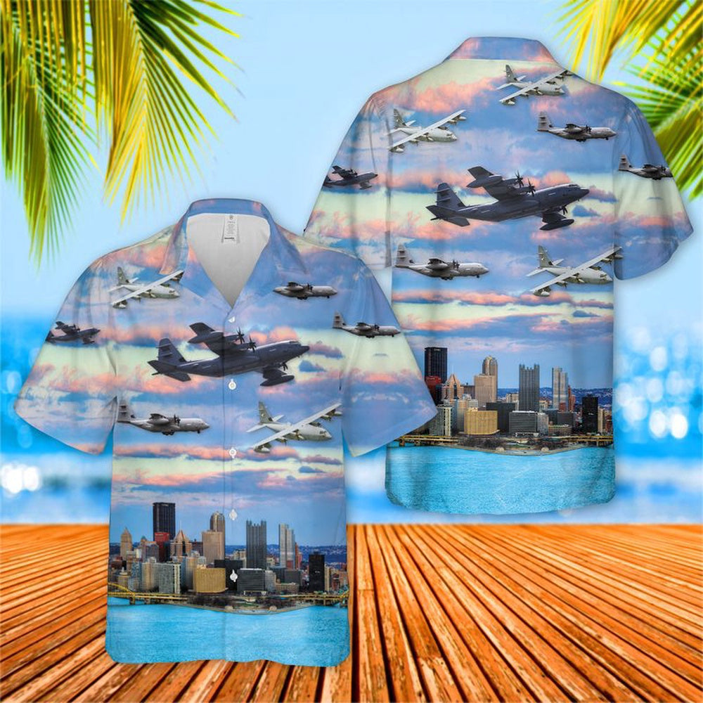Air Force Hawaiian Shirt, Pennsylvania Air National Guard EC-130Js Hawaiian Shirt, Air Force Aloha Shirt