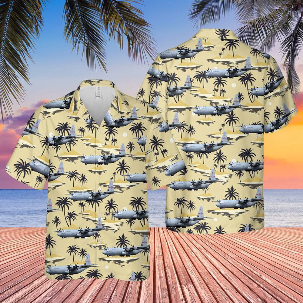 Air Force Hawaiian Shirt, Rhode Island Air National Guard 143d Airlift Wing (143 AW) C-130J-30 Hawaiian Shirt, Air Force Aloha Shirt