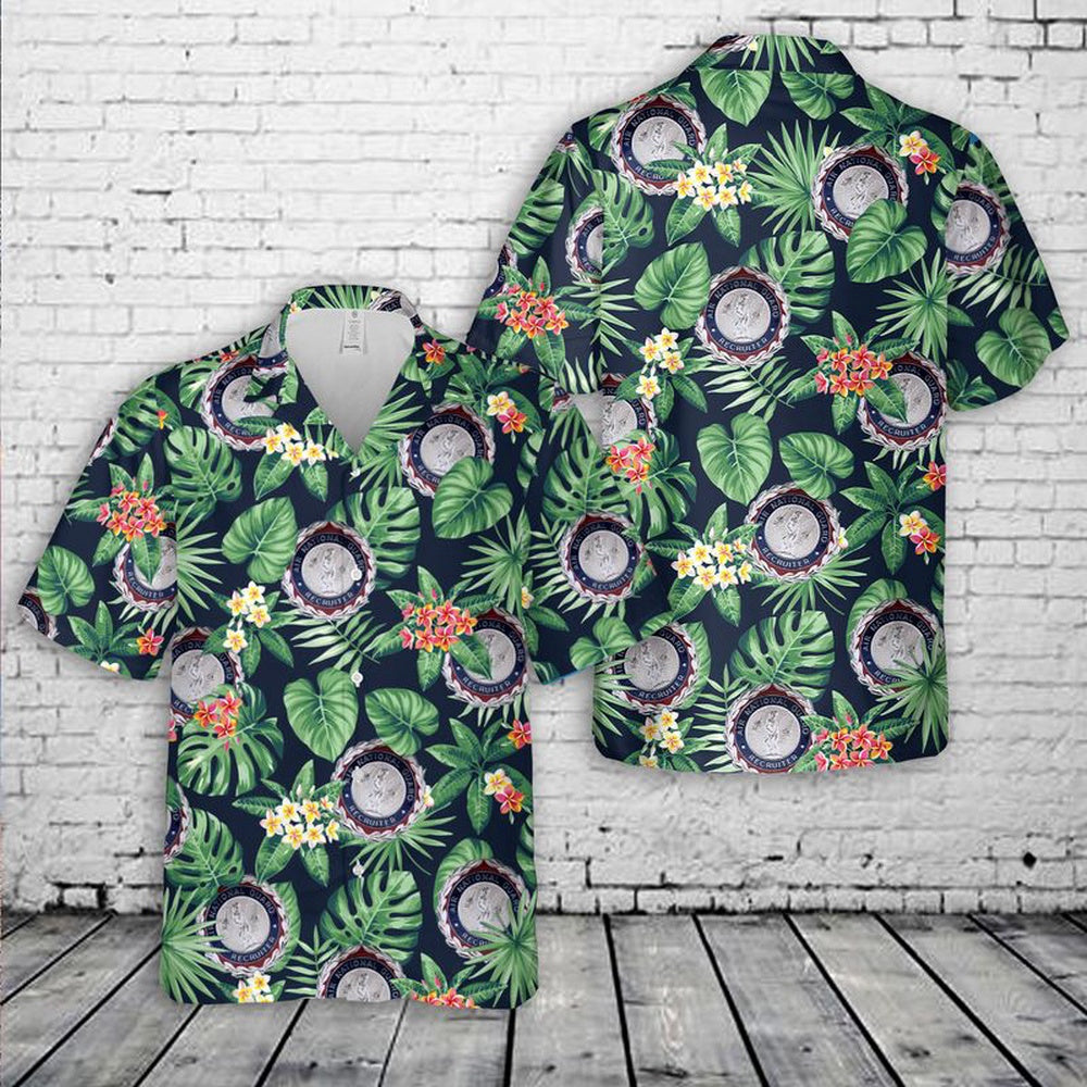 Air Force Hawaiian Shirt, USAF Air National Guard Recruiter Badges Basic Hawaiian Shirt, Air Force Aloha Shirt
