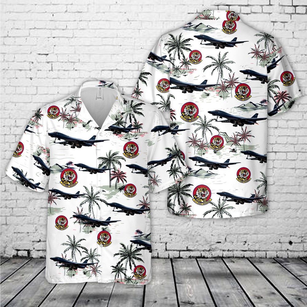 Air Force Hawaiian Shirt, US Air Force 37th Bomb Squadron B-1B Lancer Hawaiian Shirt, Air Force Aloha Shirt
